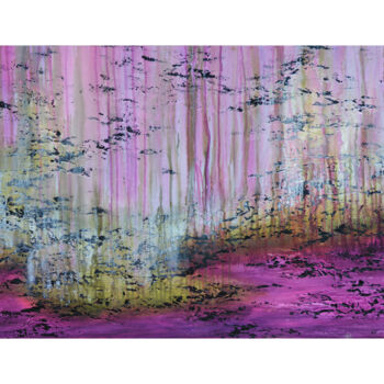 Schilderij getiteld "Purple Rain" door Malinga Kumarasinghe, Origineel Kunstwerk, Acryl Gemonteerd op Frame voor houten bran…