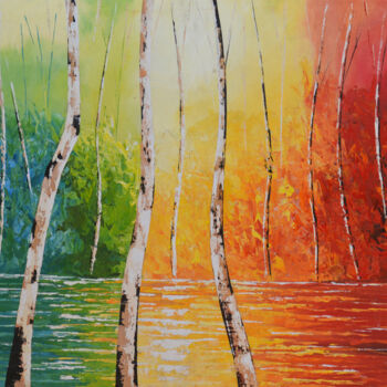 Malerei mit dem Titel "Colors of the Rainb…" von Malinga Kumarasinghe, Original-Kunstwerk, Acryl Auf Keilrahmen aus Holz mon…