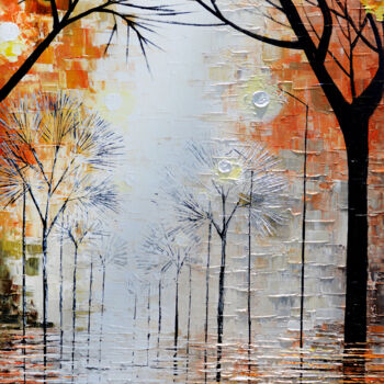 Peinture intitulée "Autumn Pleasures" par Malinga Kumarasinghe, Œuvre d'art originale, Acrylique Monté sur Châssis en bois