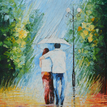 Peinture intitulée "My Shade in the Rain" par Malinga Kumarasinghe, Œuvre d'art originale, Acrylique Monté sur Châssis en bo…