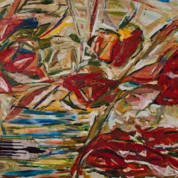 Pittura intitolato "red peppers 3" da Malka Jacobov Zamir, Opera d'arte originale, Olio