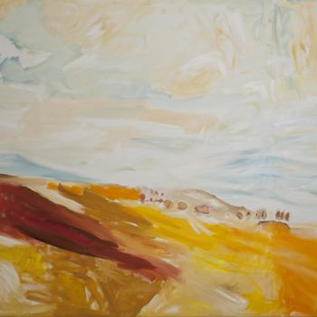 Pittura intitolato "Yellow hills" da Malka Jacobov Zamir, Opera d'arte originale, Olio