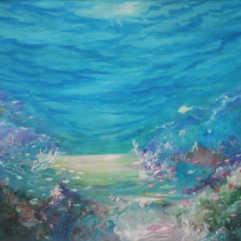 Painting titled "Vie sous marine" by Patricia Malka, Original Artwork, Ink