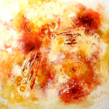 Painting titled "Sunstroke" by Malka Tsentsiper, Original Artwork, Acrylic Mounted on Wood Stretcher frame