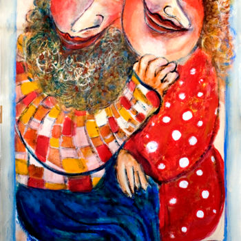 Painting titled "lovely-talk" by Malka Tsentsiper, Original Artwork, Acrylic