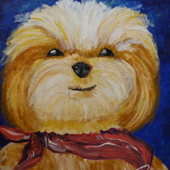 Painting titled "Super dog" by Mallika Seth, Original Artwork, Acrylic