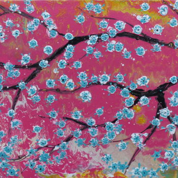 Painting titled "Blooming Flowers- 2" by Mallika Seth, Original Artwork, Acrylic
