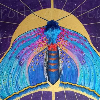 "Papillon de nuit" başlıklı Tablo Mallory Ramet tarafından, Orijinal sanat, Akrilik Ahşap Sedye çerçevesi üzerine monte edil…