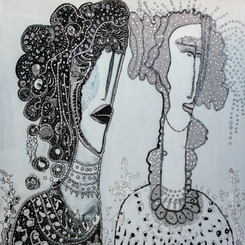 "A Date #1" başlıklı Tablo Mally Elbaz (Mally Elbaz Almandine) tarafından, Orijinal sanat, Akrilik