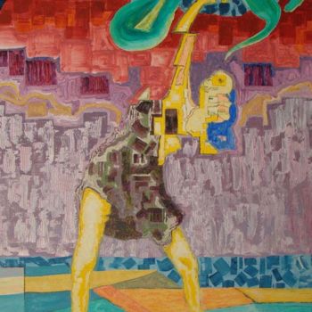 Schilderij getiteld "Pixel danse 3" door Malo Vanson, Origineel Kunstwerk, Acryl