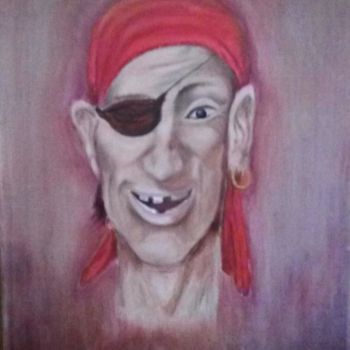 Картина под названием "Pirate borgne" - Jean Chuberre, Подлинное произведение искусства