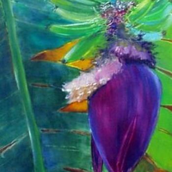 Painting titled "Bananeira" by Malou Pombo, Original Artwork, Oil