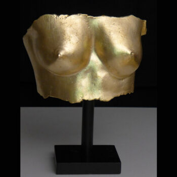 Sculpture titled "alais-buste-or.jpg" by Malte Lehm, Original Artwork, Ceramics