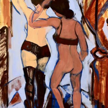 Pintura intitulada "THE LOVERS AT THE B…" por Malu Ribeiro, Obras de arte originais, Acrílico
