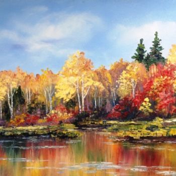 Pintura titulada "Golden Autumn.jpg" por Olga, Obra de arte original, Oleo