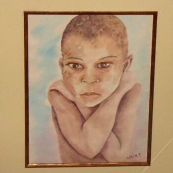 Painting titled "Enfant du Mali" by Malya, Original Artwork