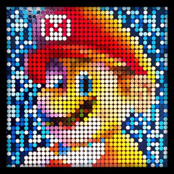 绘画 标题为“"Super Mario Dots"” 由Mamà Dots Roma, 原创艺术品, 油