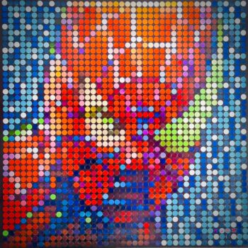Painting titled ""Spider Dots",  oil…" by Mamà Dots Roma, Original Artwork, Oil