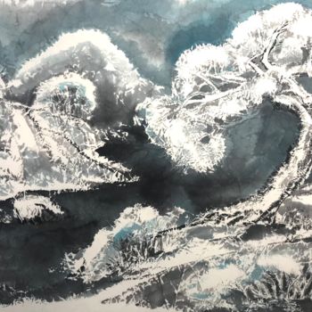 Painting titled "winter landscape" by Irina Mitrofanova, Original Artwork, Ink