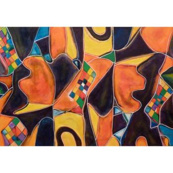 Painting titled "Chess 2 - acrylic o…" by Amamede, Original Artwork, Oil