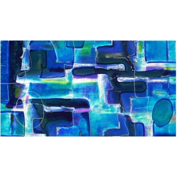 Pintura intitulada "Untitled blue - ama…" por Amamede, Obras de arte originais, Óleo