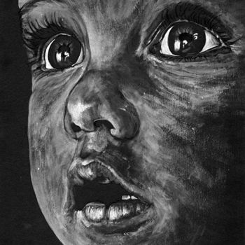 Ζωγραφική με τίτλο "Baby eyes" από Mamé Ríos, Αυθεντικά έργα τέχνης, Ακρυλικό