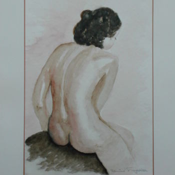 Peinture intitulée "La pause (sépia)" par Mamija, Œuvre d'art originale