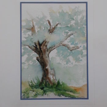 Peinture intitulée "L'olivier" par Mamija, Œuvre d'art originale