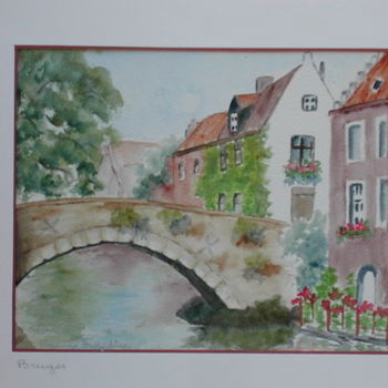 Painting titled "Bruges" by Mamija, Original Artwork