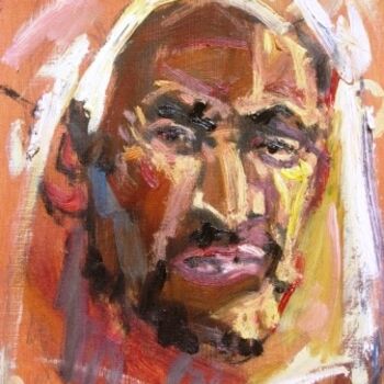 Painting titled "portrait" by El Mamoune Alaoui Jamali, Original Artwork