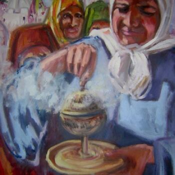 Malerei mit dem Titel "bkhour" von El Mamoune Alaoui Jamali, Original-Kunstwerk