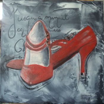 Painting titled "Talons rouges" by Mamoune7, Original Artwork, Oil