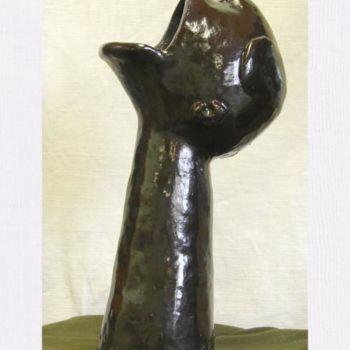 Sculpture intitulée "Cri du Kénia" par France Lemaitre, Œuvre d'art originale, Terre cuite