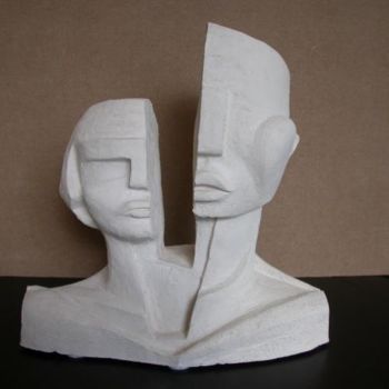 Sculpture intitulée "UNION (buste)" par France Lemaitre, Œuvre d'art originale, Terre cuite
