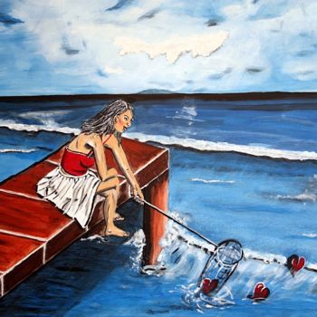 Painting titled "searching for love" by Mamu, Original Artwork, Oil