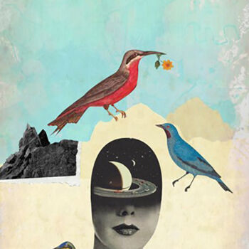 Digital Arts titled "Celestial Dreamer -…" by Manar Ali Hassan, Original Artwork, Digital Collage