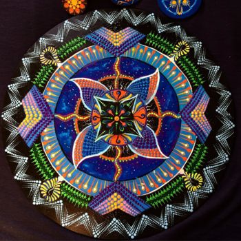 Pintura intitulada "Mandala decorative…" por Nicole Porto, Obras de arte originais, Acrílico