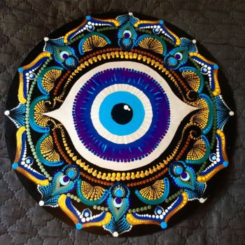 Ζωγραφική με τίτλο "Mandala decorative…" από Nicole Porto, Αυθεντικά έργα τέχνης, Ακρυλικό