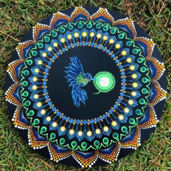 Painting titled "Mandala decorative…" by Nicole Porto, Original Artwork, Acrylic