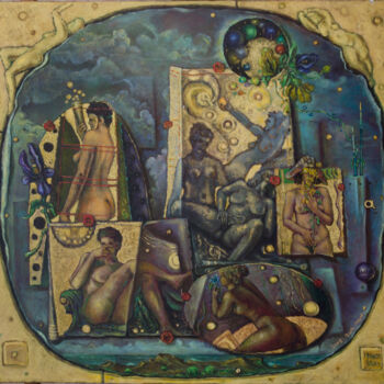 Pittura intitolato "Compozition with Pa…" da Mandy Sand, Opera d'arte originale, Olio