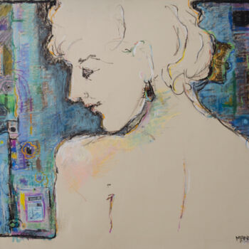 Drawing titled "Nude's Back" by Mandy Sand, Original Artwork, Pastel