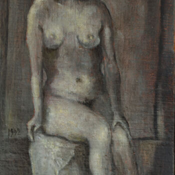 Peinture intitulée "Sitting Nude_1" par Mandy Sand, Œuvre d'art originale, Huile