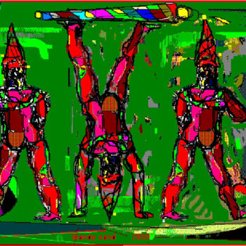Digital Arts titled "three Acrobats" by Mandy Sand, Original Artwork