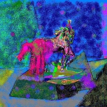 Digital Arts titled "Circus's  Horse" by Mandy Sand, Original Artwork, Digital Painting
