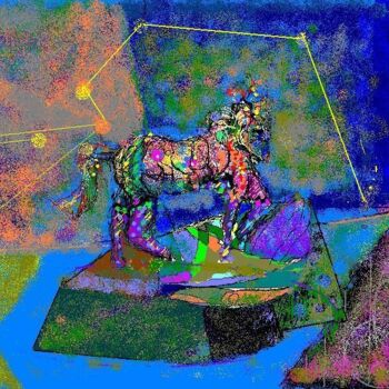 Grafika cyfrowa / sztuka generowana cyfrowo zatytułowany „Circus's  Horse1” autorstwa Mandy Sand, Oryginalna praca, Malarstw…