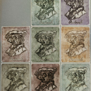 Εκτυπώσεις & Χαρακτικά με τίτλο "Homage to Rembrandt" από Mandy Sand, Αυθεντικά έργα τέχνης, Etching