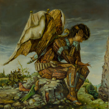 Peinture intitulée "Icarus" par Mandy Sand, Œuvre d'art originale, Huile
