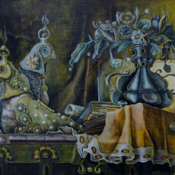 Pintura titulada "Still Life with Bir…" por Mandy Sand, Obra de arte original, Oleo
