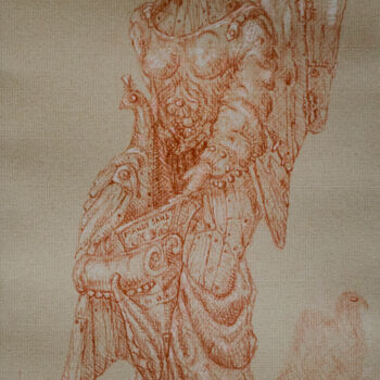 Drawing titled "Angel of prey" by Mandy Sand, Original Artwork, Chalk