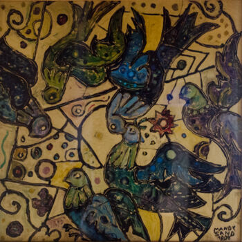 Painting titled "Birds" by Mandy Sand, Original Artwork, Other